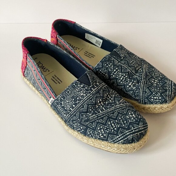 Toms Alpargata Rope Hmong Indigo Slip-on Flats sz 6.5 - Picture 3 of 7